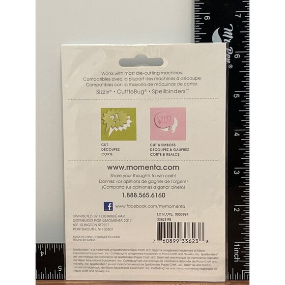 10-Piece Momenta Cut & Emboss Die Set WORD BUBBLE GLASSES CAMERA 33623R8 - Picture 2 of 2